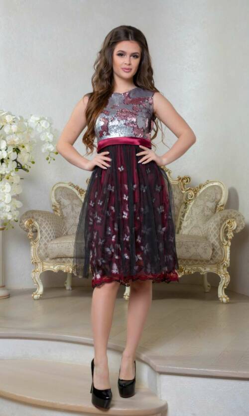 Коктейльне плаття 8011e Бордо