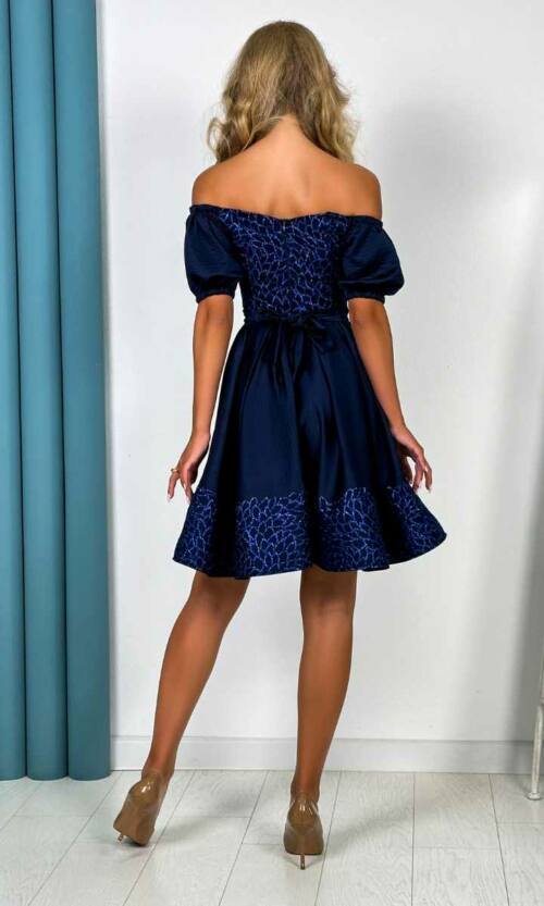 Коктейльна Сукня Алмазний блиск 24035 Синя