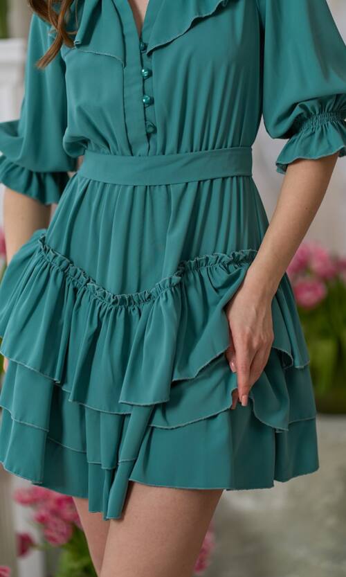 Коктейльна Сукня Міні Шовк 24030 Шавлія