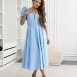 Коктейльна Сукня Прозора Спина 24049 Блакитна