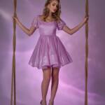 Коктейльна Сукня Перлинний Шифон 24023 Лавандова