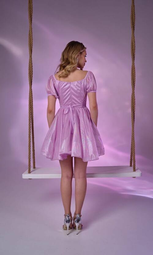 Коктейльна Сукня Перлинний Шифон 24023 Лавандова