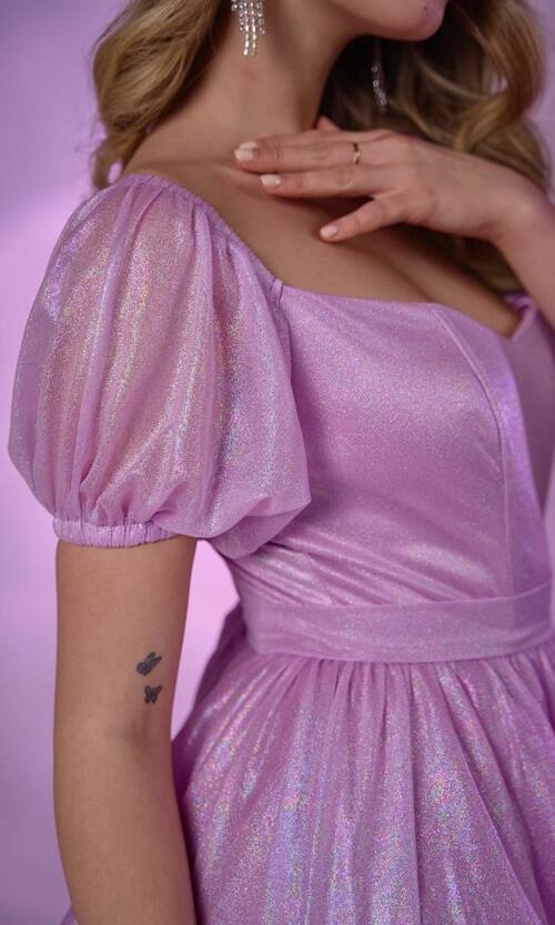 Коктейльна Сукня Перлинний Шифон 24023 Лавандова