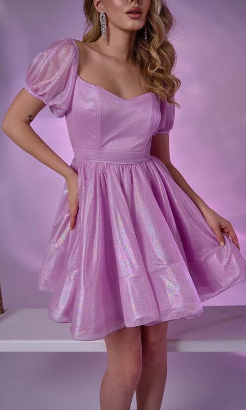 Коктейльна Сукня Перлинний Шифон 24023 Лавандова