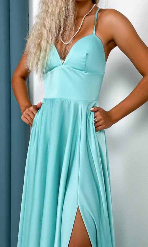 Вечернее Платье Бретели Атлас 24047