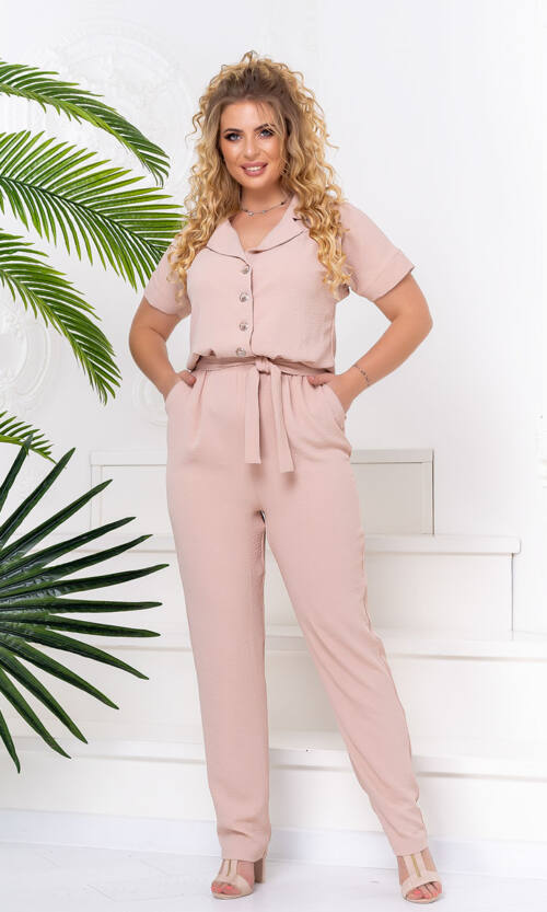 Комбінезон Віскоза Креш Двобортний 20089 Бежевий