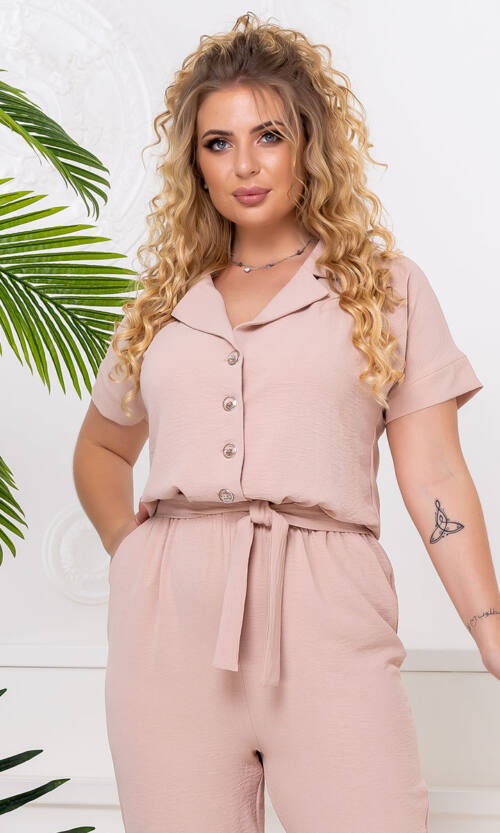 Комбінезон Віскоза Креш Двобортний 20089 Бежевий