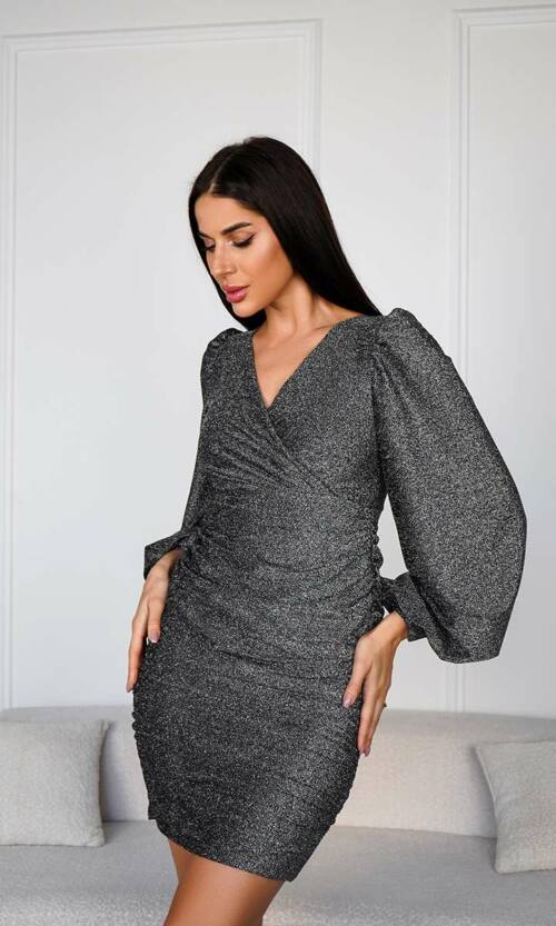 Коктейльна Сукня Силует Блиск 24087 Чорна