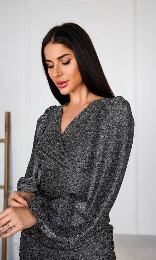 Коктейльна Сукня Силует Блиск 24087 Чорна