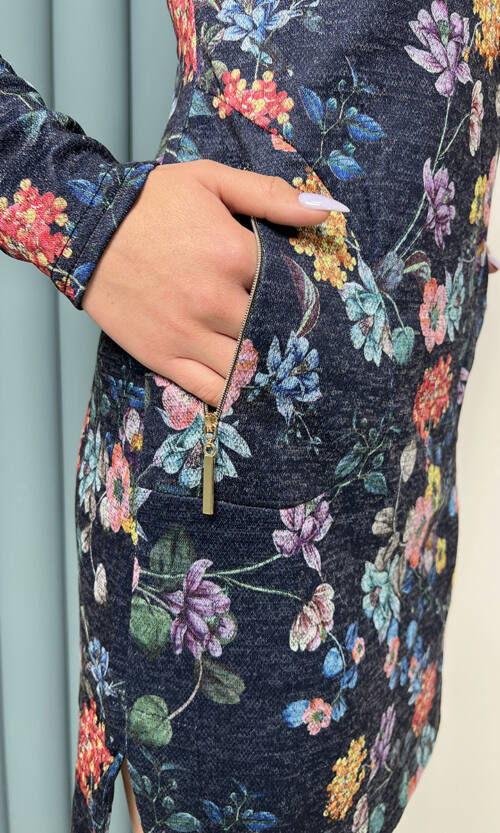 Повсякденна Сукня Ангора Кишені 7236 Синя