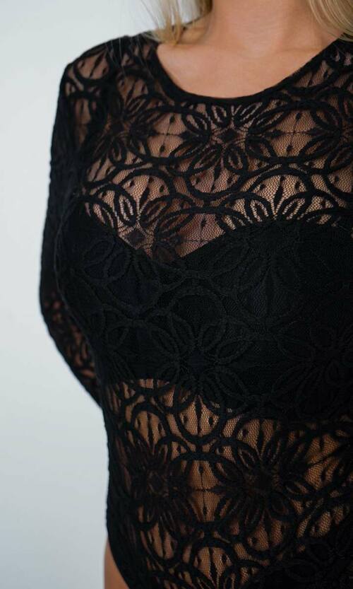 Выбирайте Черный Боди 3D Стрейч Гипюр 24082 для особых моментов или ежедневных луков, и вы гарантированно будете выглядеть неотразимо!