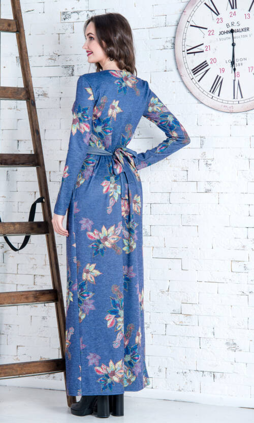 Повсякденна Сукня Ангора Максі 6248 Синя