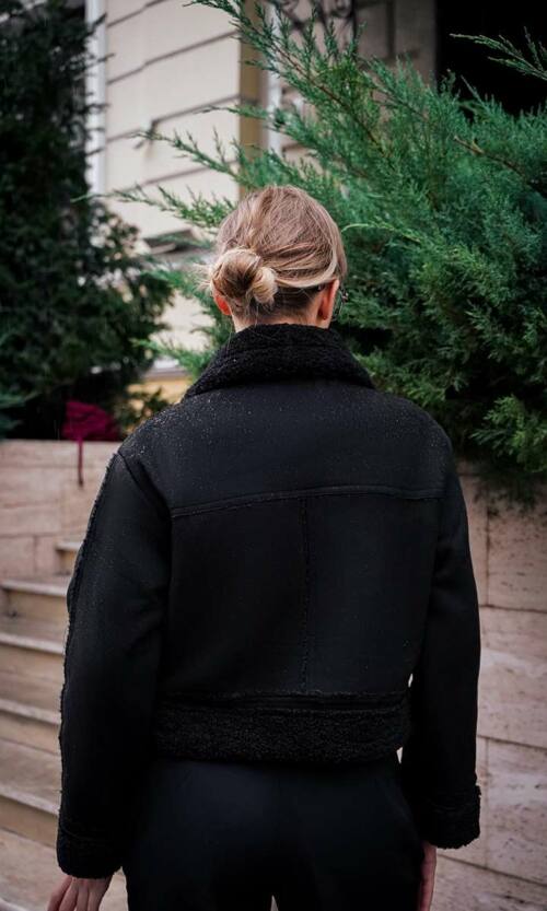 Дублянка Коротка Молодіжна Замша 24509 Чорна