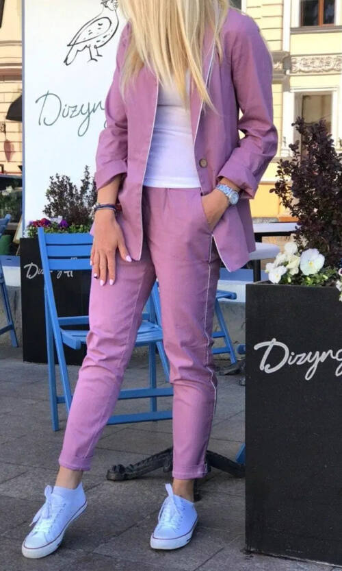 Брючний костюм 8500 Рожевий
