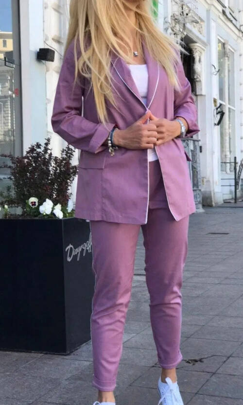 Брючний костюм 8500 Рожевий