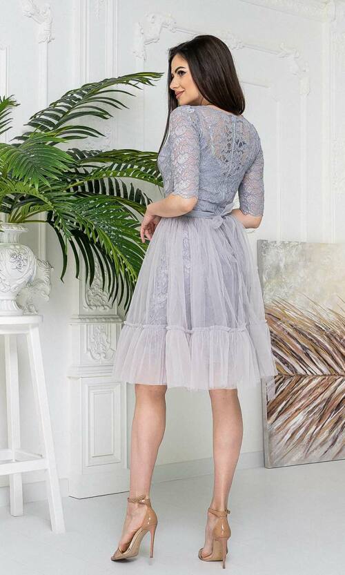 Коктейльне плаття 21037 Сірий