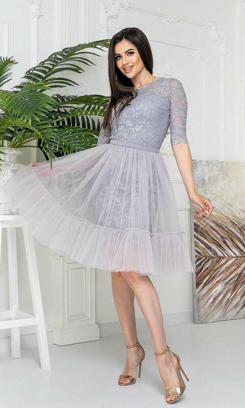 Коктейльне плаття 21037 Сірий