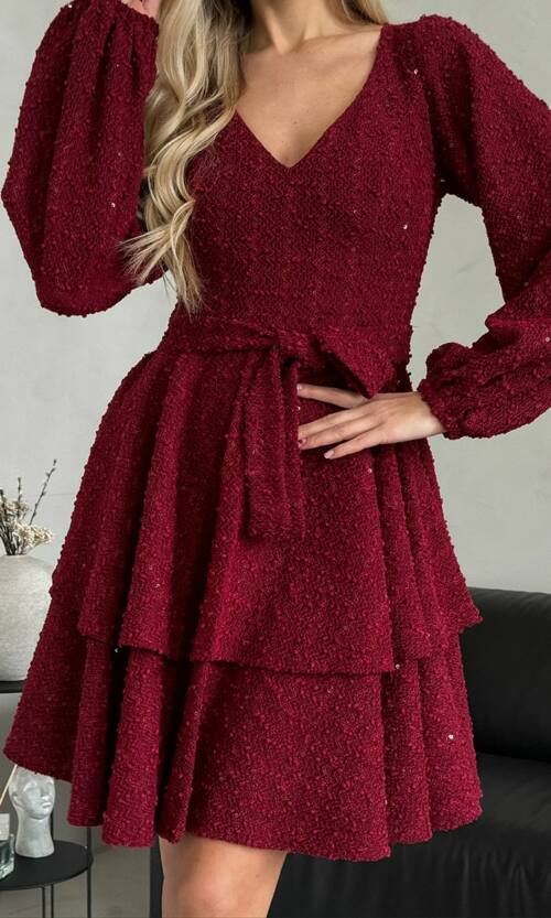 Коктейльна Сукня Букле Волани 24110 Бордова