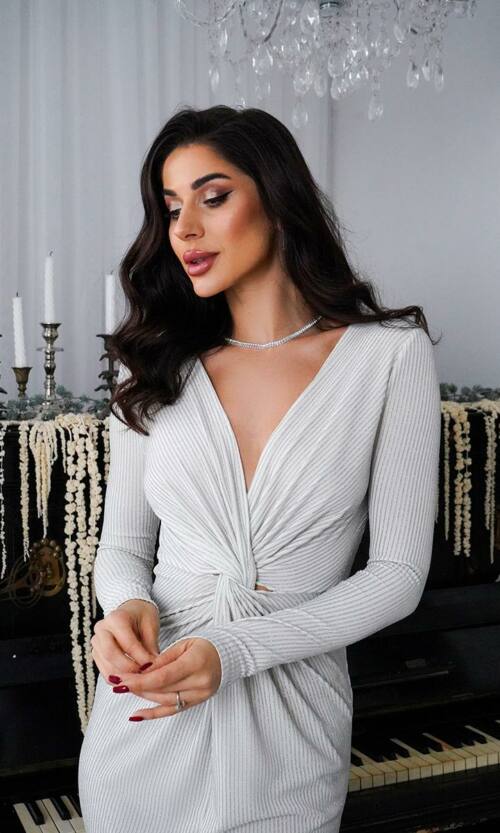 Коктейльна сукня Люрекс Блиск 24099 Молочна