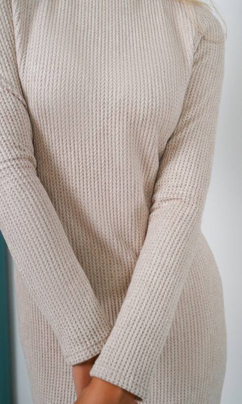 Повседневное Платье Вязаная Косичка 24092 Бежевое