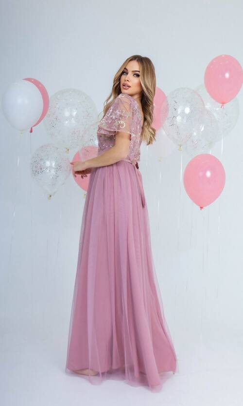 Вечірня Сукня Сітка Паєтка 21087 Фрезова