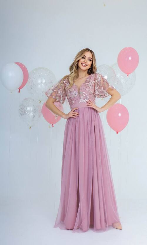 Вечірня Сукня Сітка Паєтка 21087 Фрезова