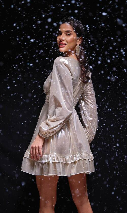 Коктейльна Сукня Дзеркало Трикотаж 24114 Золота