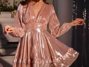 Коктейльна Сукня Дзеркало Трикотаж 24114 Пудра