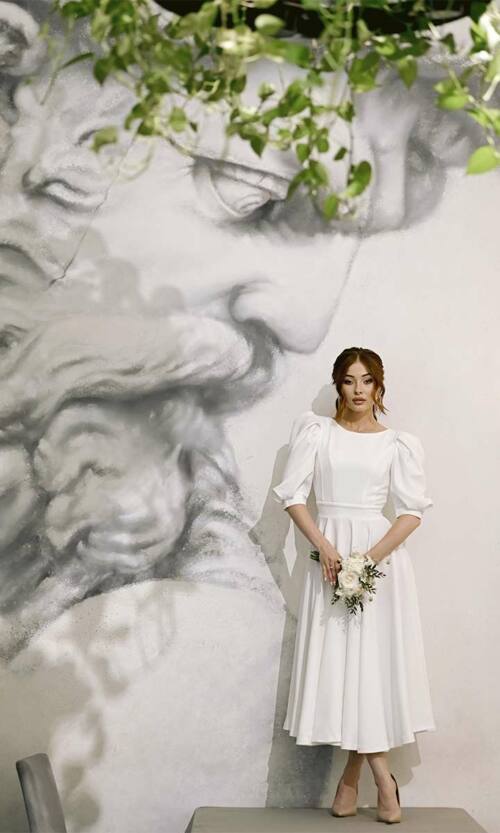 Коктейльна сукня відкрита спина 22060 Молочна