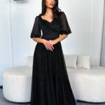 Вечірня сукня мушки блиск 22025 Чорна