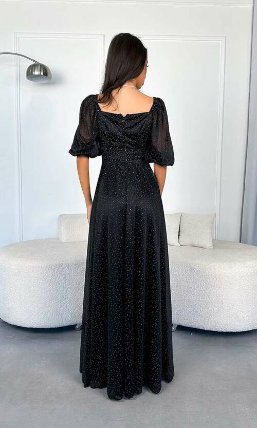Вечірня сукня мушки блиск 22025 Чорна