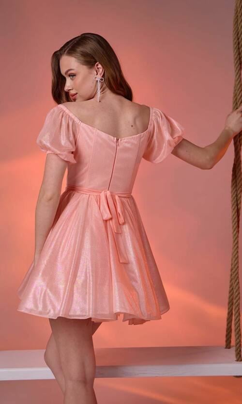Коктейльна Сукня Перлинний Шифон 24023 Персикова