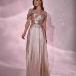 Вечірня сукня Відкриті Плечі Максі 25002 Бежева