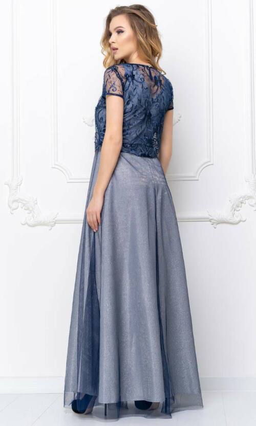 Синя Вечірня сукня двійка люрекс 20054