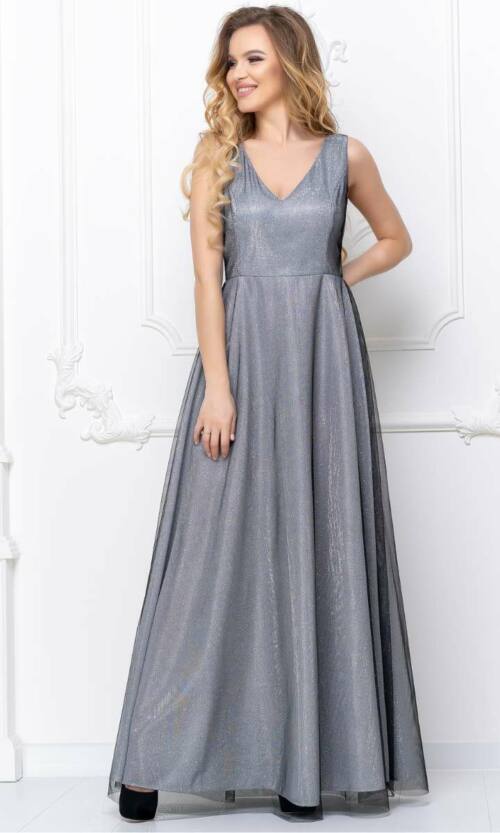 Чорна Вечірня сукня двійка люрекс 20054