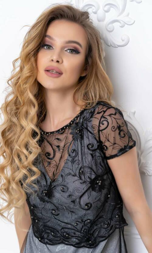 Чорна Вечірня сукня двійка люрекс 20054