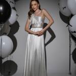 Вечірня Сукня Асиметрія Максі 25004 Молочна