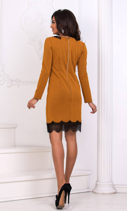 Повсякденна Сукня трикотаж "кукурудза" 6306 Гірчиця