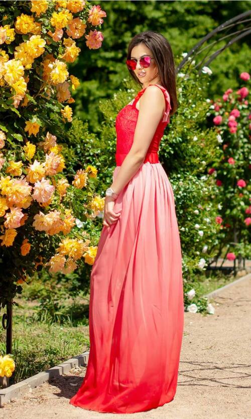 Коктейльне плаття шифон трансформер 5052 Червоне