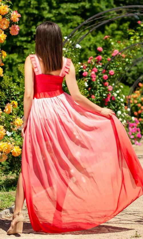 Коктейльне плаття шифон трансформер 5052 Червоне