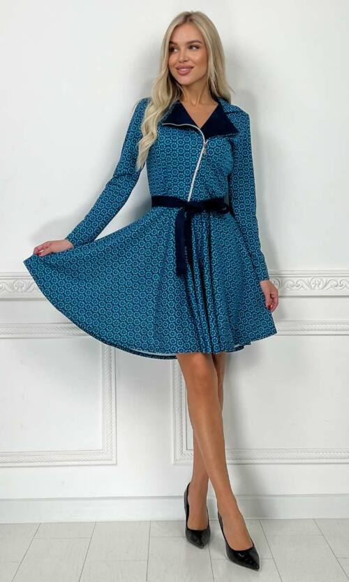 Блакитне Повсякденне плаття французький трикотаж 7252