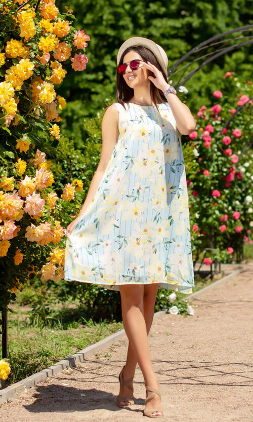 Літня Сукня Шифон Трапеція 6126 М'ятна