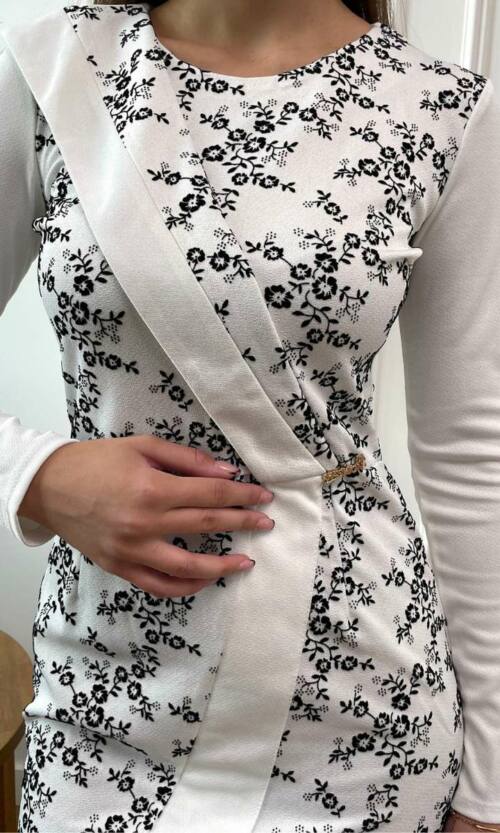 Біле Повсякденне плаття крепдайвінг флок 7224