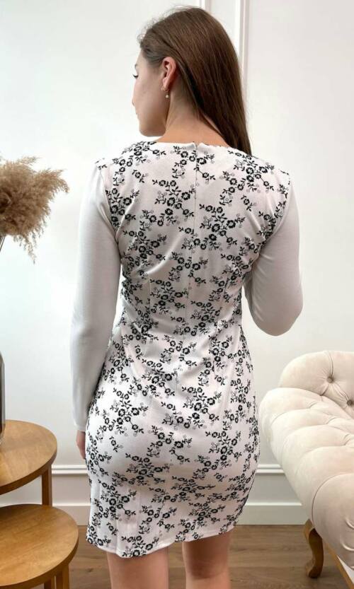 Біле Повсякденне плаття крепдайвінг флок 7224