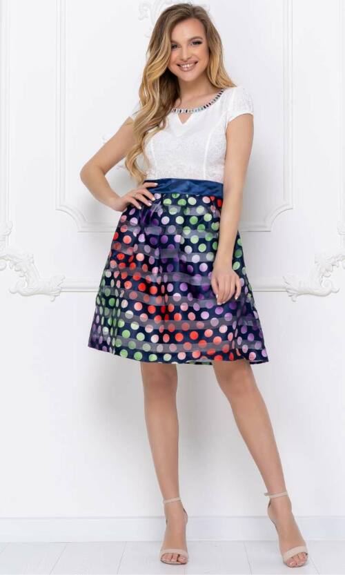 Повседневное платье атлас полоска 5087 Бирюза