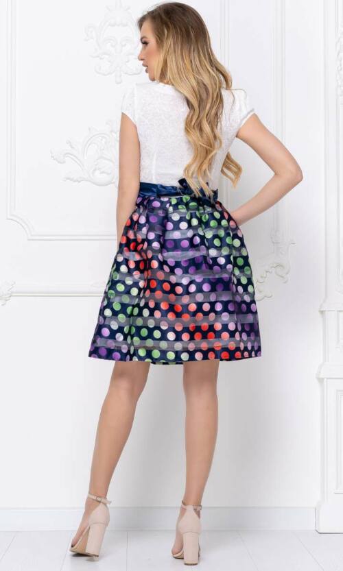 Повседневное платье атлас полоска 5087 Бирюза