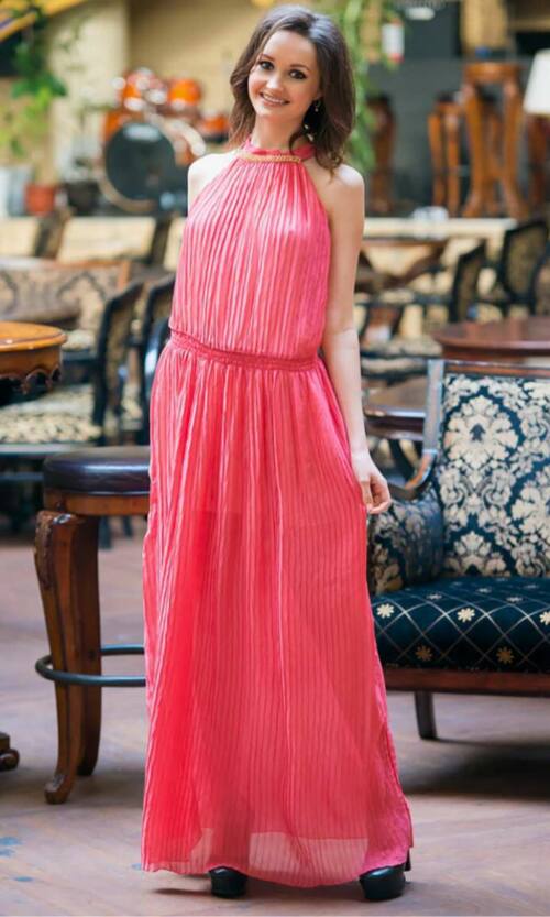 Коралове Повсякденне плаття шифон максі 3189