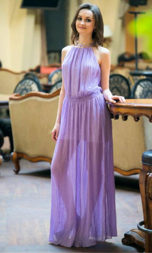 Бузкове Повсякденне плаття шифон максі 3189