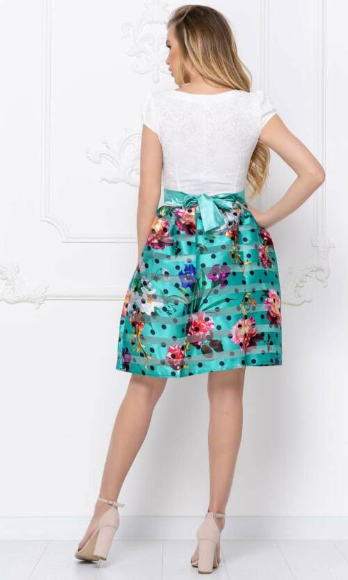 Повсякденнє плаття атлас смужка 5087 Бірюза