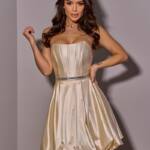 Коктейльна Сукня Корсет Міні 25005 Кремова